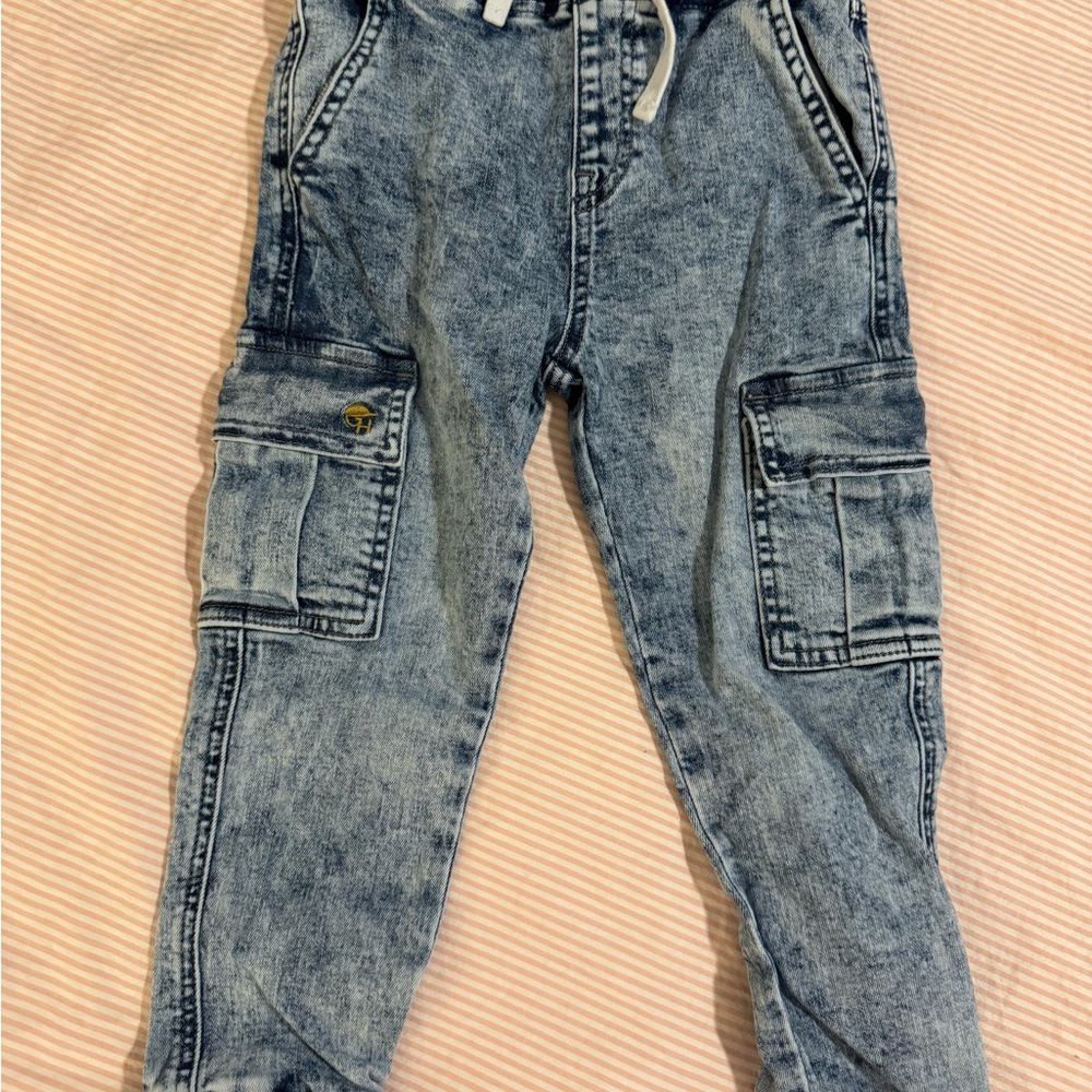 George Hats CARGO ACID WASH DENIM JOGGER sz 5/6T Like New!